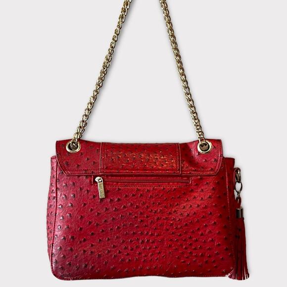 Imoshion Red Faux Ostrich Chain Link Handbag - Picture 2 of 16